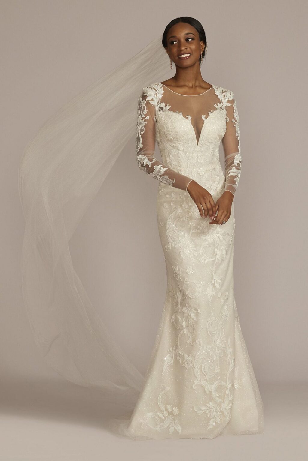 Beaded Sheath Wedding Dress With Overskirt Style Cwg Onedaybride