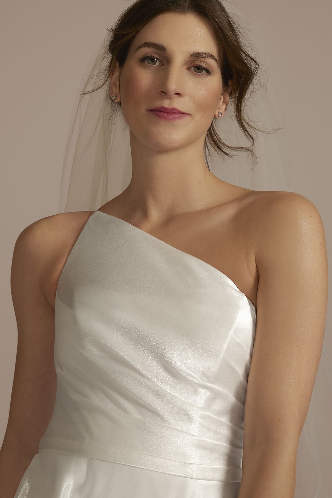 One Shoulder Style Wg4095 Satin A Line Wedding Dress With Side Pockets Onedaybride 