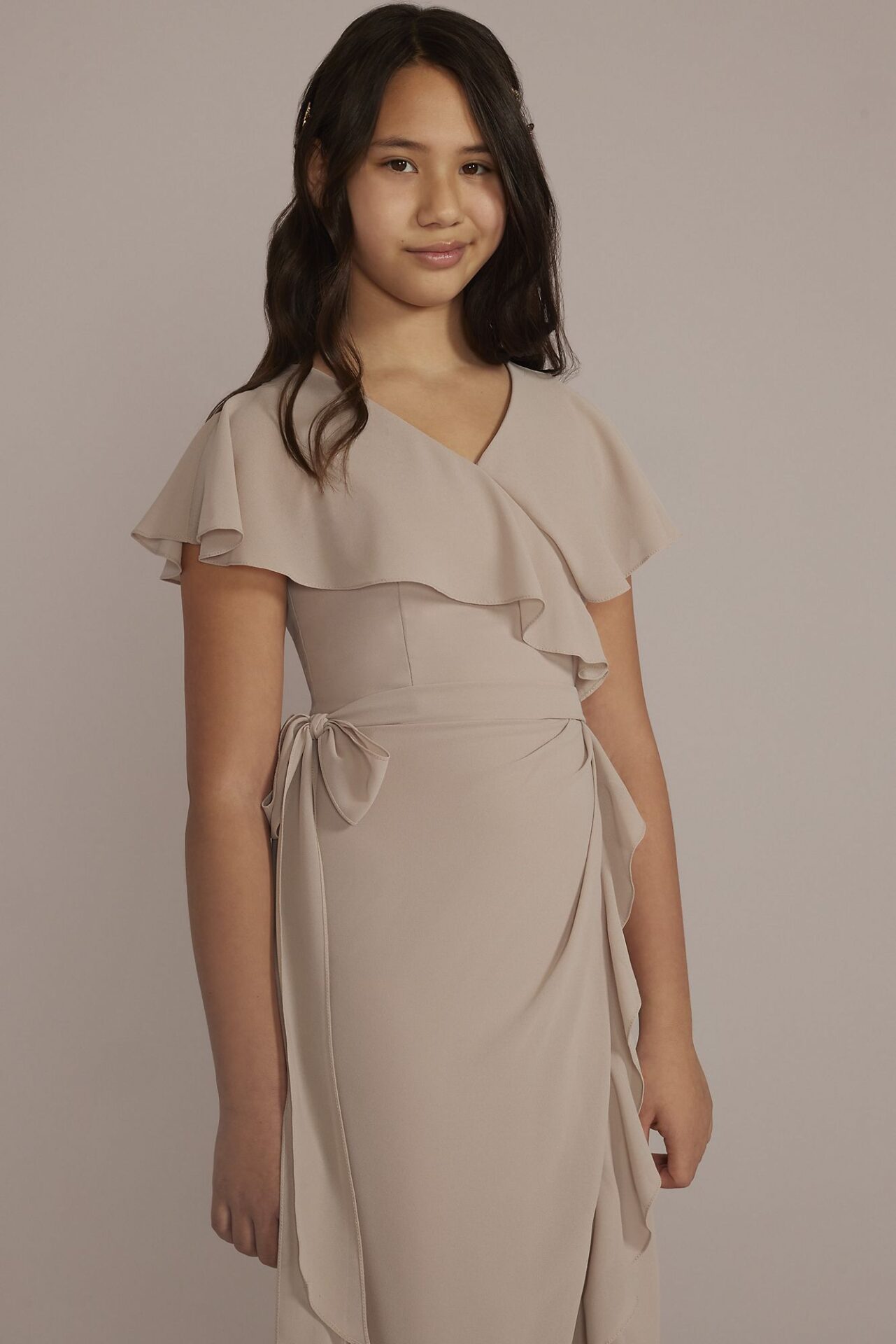 Chiffon High-Low Ruffle Junior Bridesmaid Dress JB9944