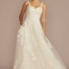 Layered Floral Applique A-Line Wedding Dress MS251272